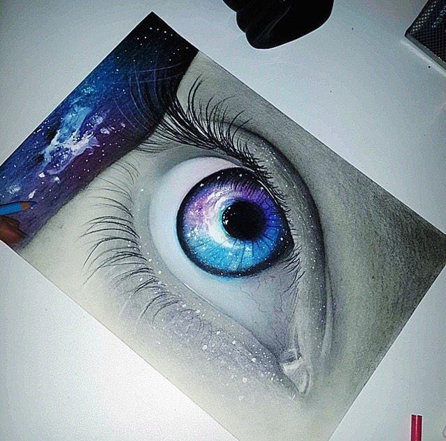 picture Galaxy Cool Drawings Of Eyes amazing galaxy eye drawing
