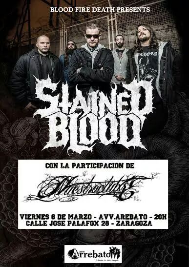 BloodFirePromo's tweet image. ¡El próximo 6 de marzo, @STAINEDBLOODBCN a por todas bombardeando Zaragoza con @Nuestroctubre!