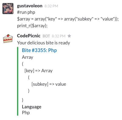 hpneo's tweet photo. @SlackAPI hey guys, in @CodePicnic we love Slack, so we built an Integration for it! http://t.co/ynKJZJFzjt