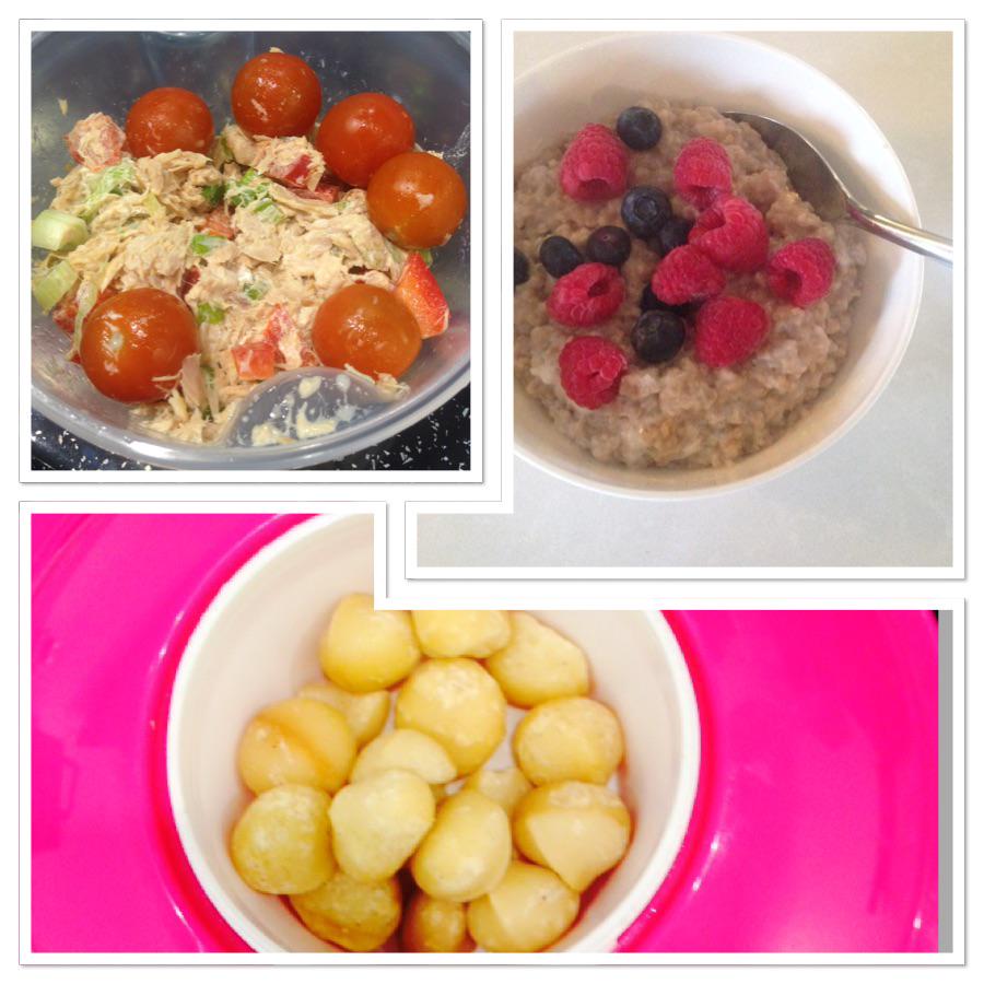 gettinglean15's tweet image. Breakfast snack &amp;amp; lunch today #creamyovernightproteinoats #tastytunasalad #nuts @thebodycoach