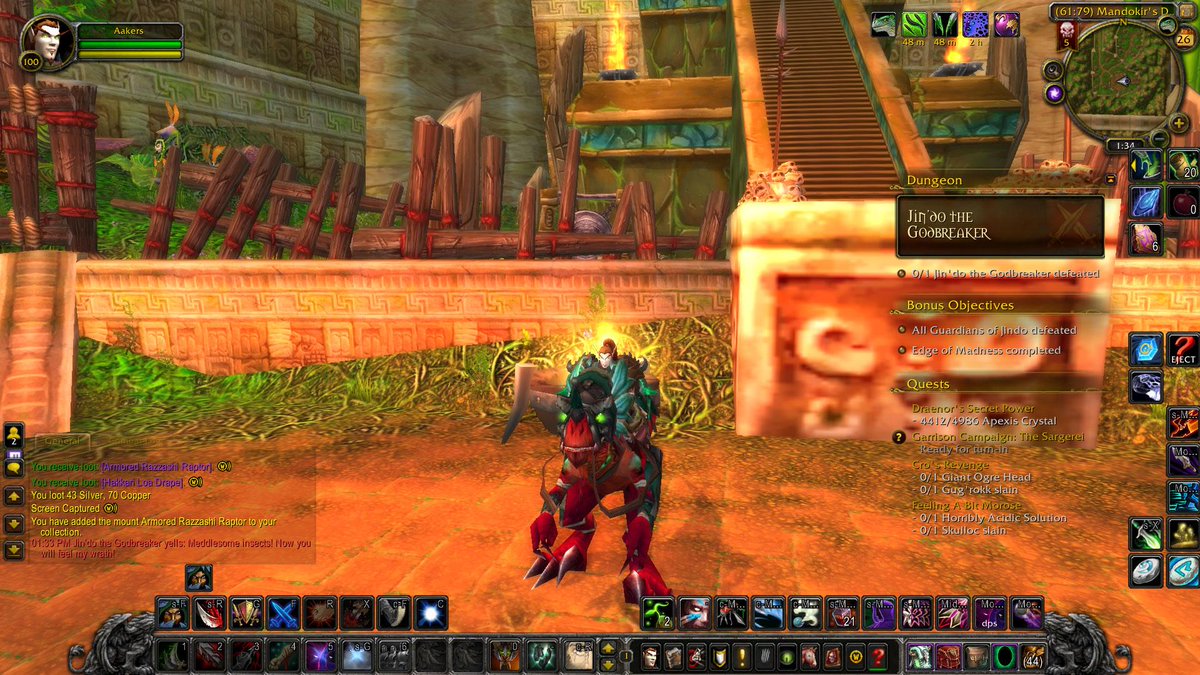 AngeredPally's tweet image. Boom, one down, one to go. #Warcraft! #Raptor #Mountdrop #rng #Zul'Gurub #Farming