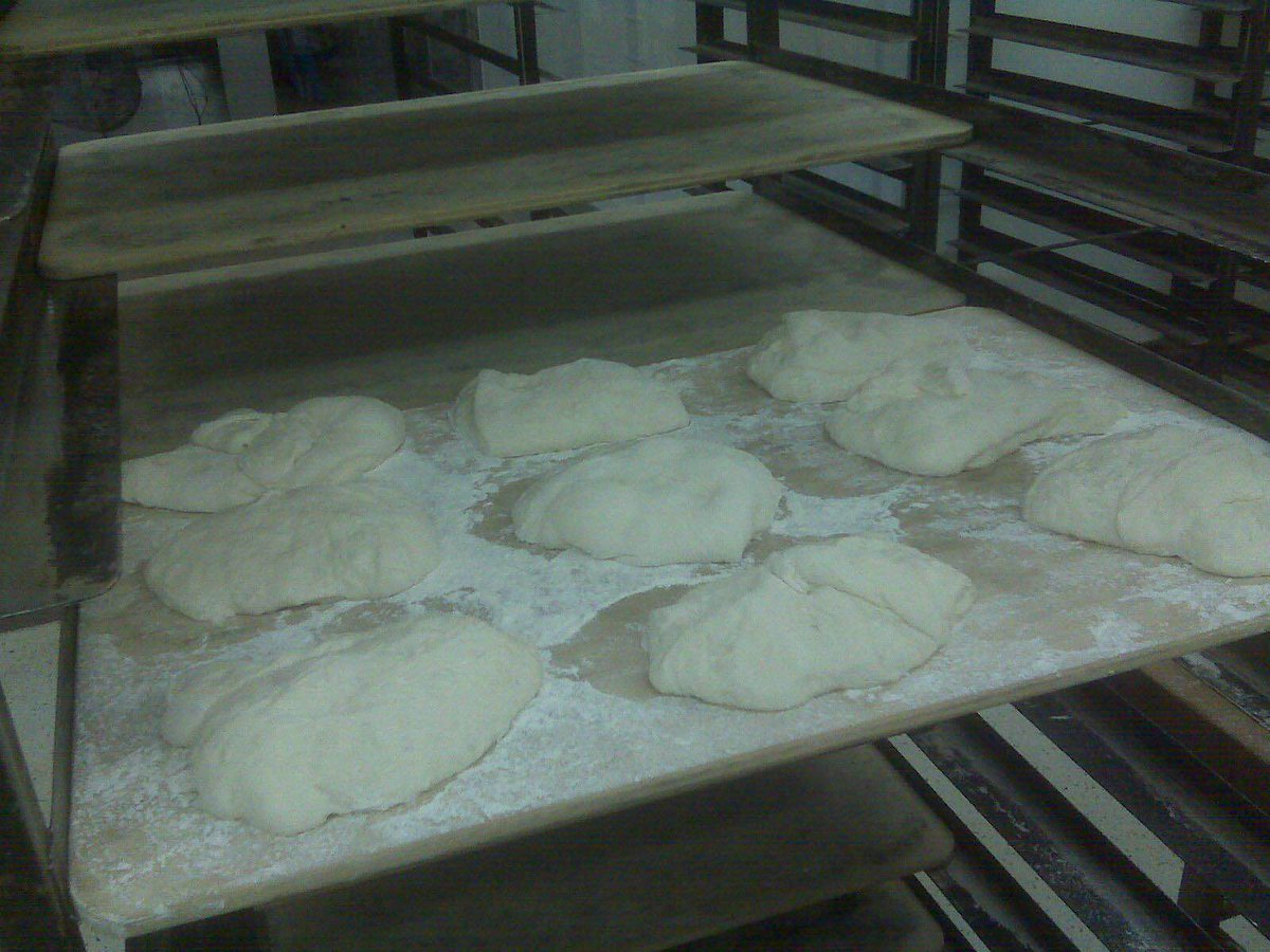slowdough's tweet photo. Marlo showing off our first ciabatta!  April 2009 #tbt @sdbakeshophtx http://t.co/ntgsnTNxbo