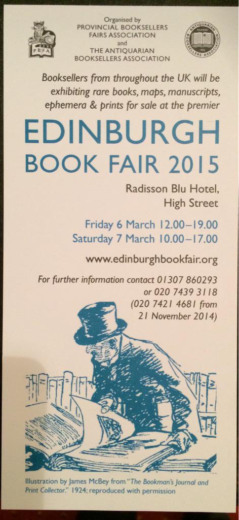 obi_monkey's tweet image. #Edinburgh Book Fair Fri 6 &amp;amp; Sat 7 March at the Raddison Blu Hotel