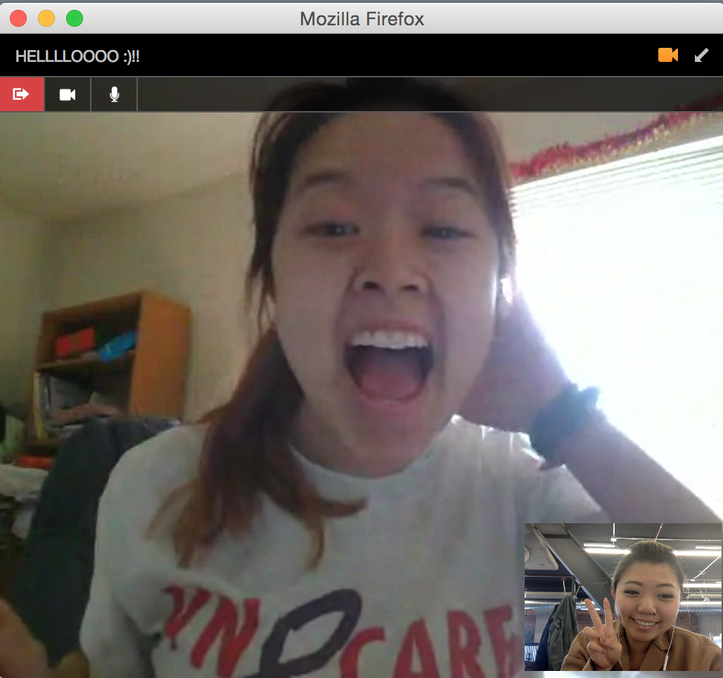 CupofTJ's tweet image. Just connected with Mymy using #FirefoxHello! Her reaction, &quot;THIS IS SO COOL I JUST WOKE UP.&quot; mzl.la/1zt2o02