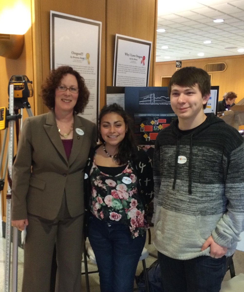 lesd_cte's tweet photo. Hanna and Zack did a great job at the CTE Lobby Day in Salem.  Here they are with State Rep. Val Hoyle: http://t.co/xd12AGWYyl