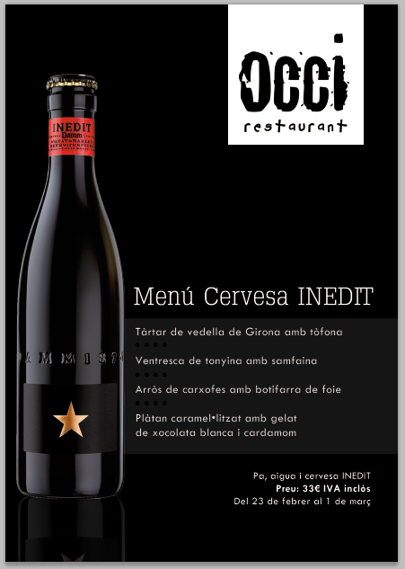 restaurantocci's tweet photo. Menú Cervesa Inedit http://t.co/EzrEtfRPEP