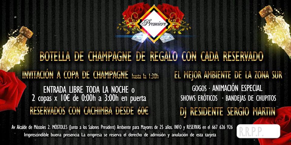 ESTE VIERNES EN <a href="/discopremiere/">SALA PREMIERE</a> #ChampagneDay #PARTY LO VAMOS A PASAR D LUJO
LISTAS DANY EN PUERTA ENTRA GRATIS o 2x10