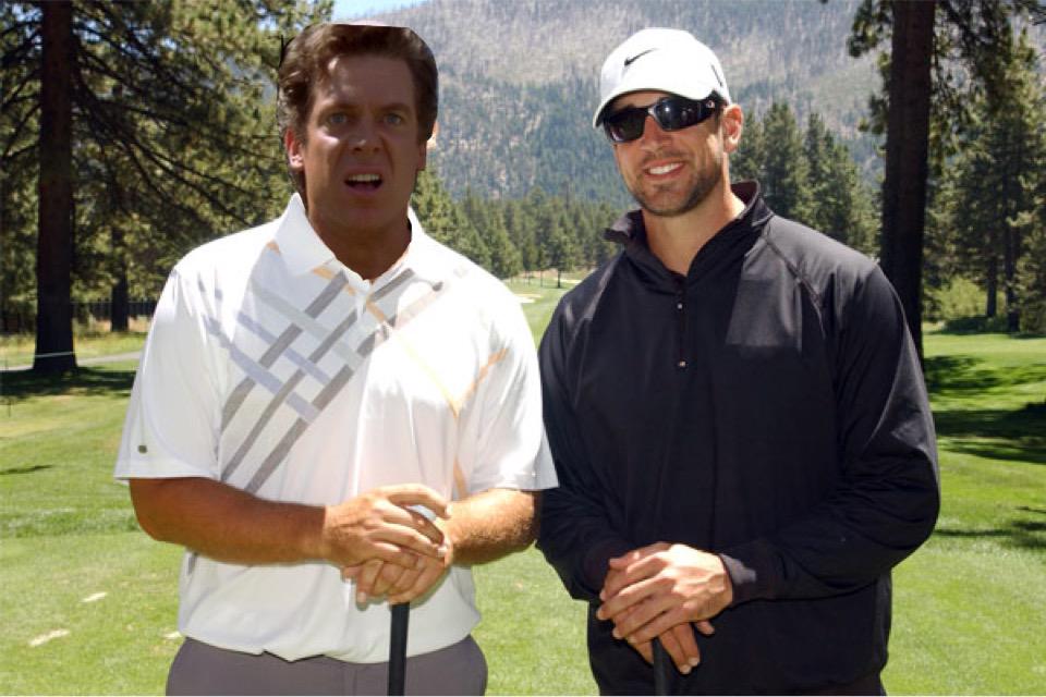 ShooterMcGavin's tweet photo. Shooter and @AaronRodgers12 golfing at Lake Tahoe last year. #throwbackthursday http://t.co/PmYHtxFxc0