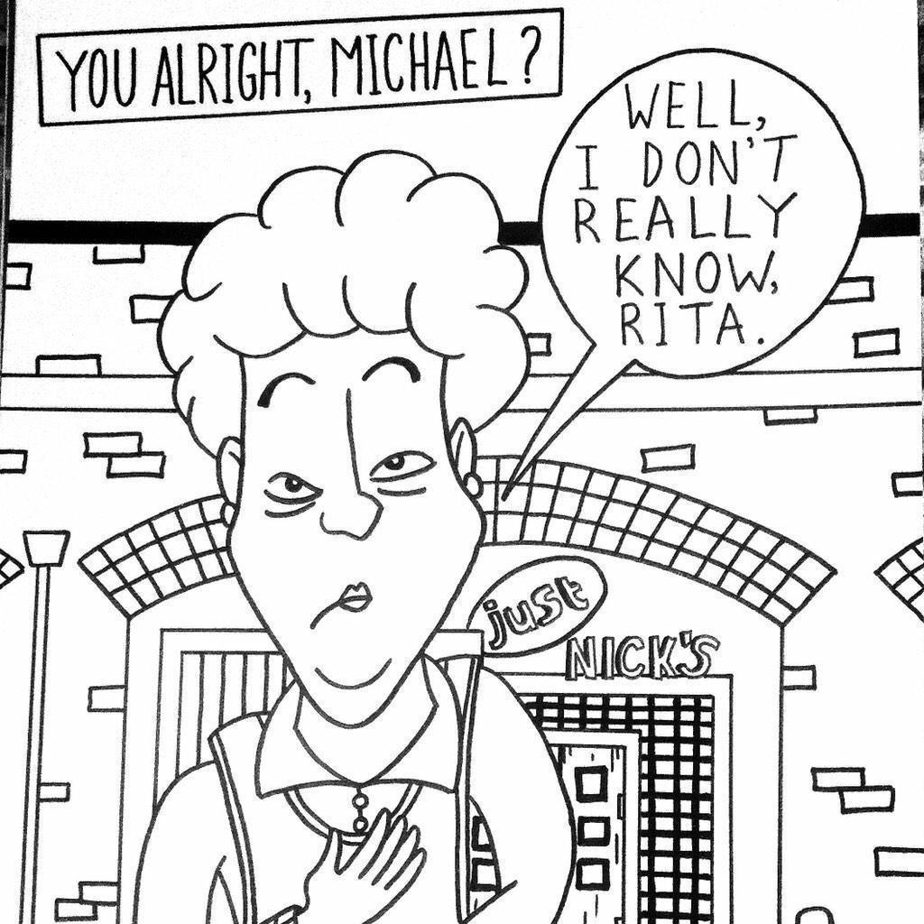 CorrieArt's tweet photo. You alright, Michael?
#CorrieArt #MichaelRodwell http://t.co/LygIgGy1HY