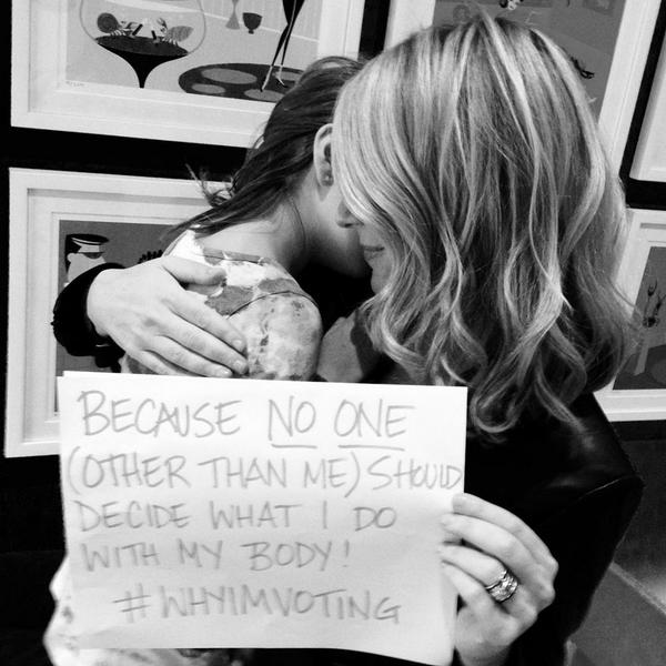 LoganLevkoff's tweet photo. Because NO ONE (other than me) should decide what I do with my body (or my daughter's). #WhyImVoting http://t.co/roD4rVkEPA