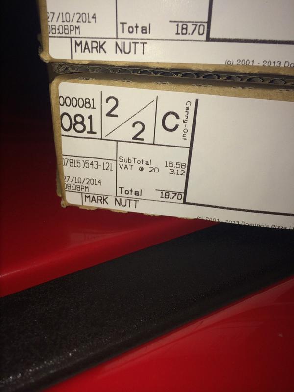 tom_normington's tweet photo. Ordered a dominos thinking of @GavinFree #MARKNUTT @_AlexCW http://t.co/oNuNrpev8O