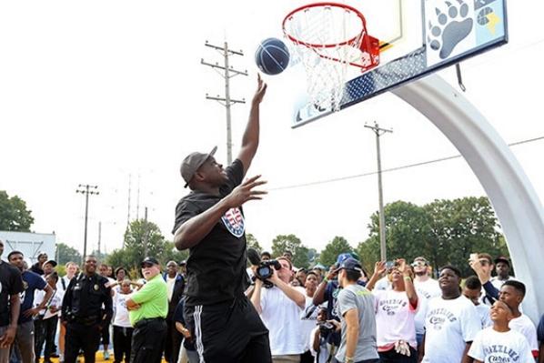 keystonematthew's tweet photo. Here is a photo if @MacBo50 taking a layup on a backboard I designed. I think I'll retire now. #BuildMemphis http://t.co/4errEGHDSb