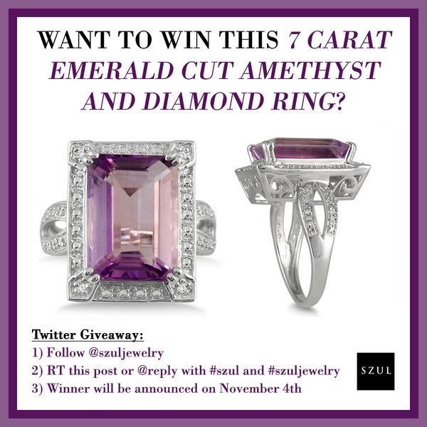 SzulJewelry's tweet photo. TWITTER #GIVEAWAY!!! Follow and RT to enter and win this amethyst and diamond ring? http://t.co/Ue6x6g6x0U http://t.co/JaqNEUZmvM