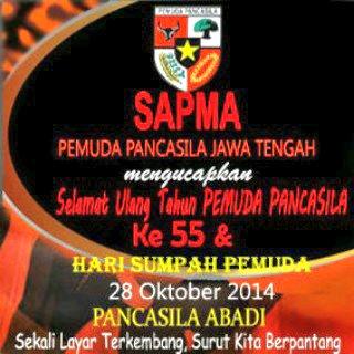 Selamat hari sumpah pemuda dan HUT pemuda pancasila yang ke 55 PANCASILA ABADI!!