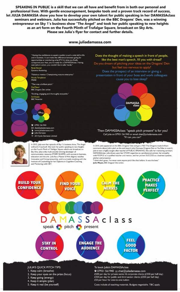 Julia Damassa (@storyshaper) on Twitter photo Thanks to <a href="/elainev/">Elaine Vandelli</a> <a href="/LeicsBusiEvent/">Leics Business Event</a> for the platform to showcase DAMASSAclass Creative Business Consultancy at #LBE14 Thanks to <a href="/elainev/">Elaine Vandelli</a> <a href="/LeicsBusiEvent/">Leics Business Event</a> for the platform to showcase DAMASSAclass Creative Business Consultancy at #LBE14