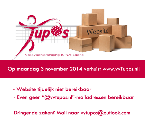 vvtupos's tweet photo. Aankondiging: Tupos Site &amp; Mailadressen rond 3 november a.s. tijdelijk onbereikbaar! http://t.co/m94iVNJ83p