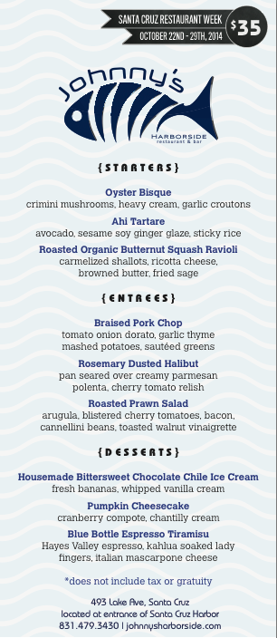santacruzdining's tweet photo. #SCRW14 Restaurant Showcase: #JohnnysHarborside
More Information - http://t.co/17SLzHuqJV http://t.co/YxkMRigOcq