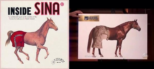 abelraisescain's tweet photo. Hey @JimmyKimmelLive your #HorsePants idea reminded us of something: http://t.co/mhqBBygHjS:  #OriginalHorsePants http://t.co/FiuhmdwNdm