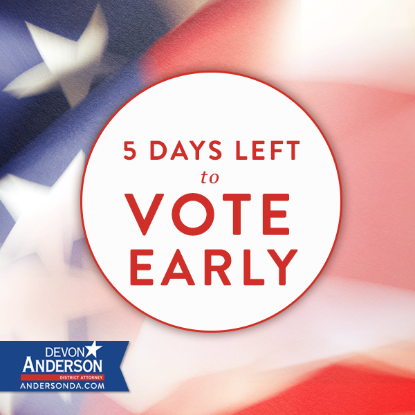 DevonAndersonDA's tweet photo. There are only 5 days left to vote early! Click here: http://t.co/JlZLusuc2T to find the location closest to you. http://t.co/cgxSGl4DYU