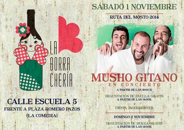 _LaBorracheria_'s tweet photo. Comenzamos la #RutaDelMosto2014 con unos invitados de categoria @Mushogitano Entrada GRATUITA !! este sabado #SeLia http://t.co/LrP3krplPk