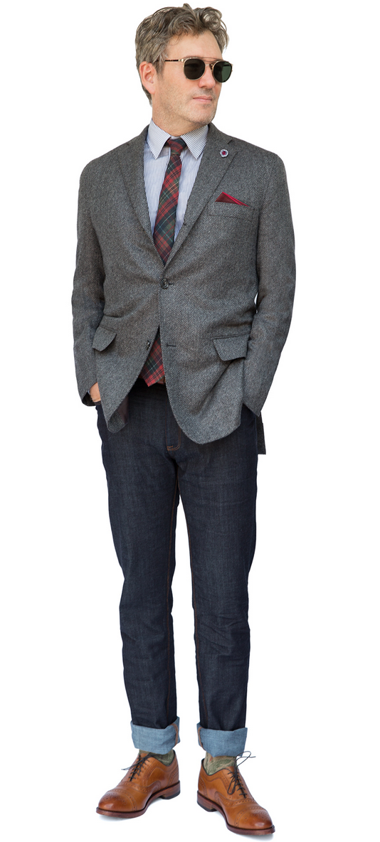InsideHook's tweet photo. Jeans by @MottandBow. Shirt and shoes by @ClubMonaco. 15 more looks in the #FallStyleIssue: http://t.co/4RwtKTeW7H http://t.co/dseKbRFSR4