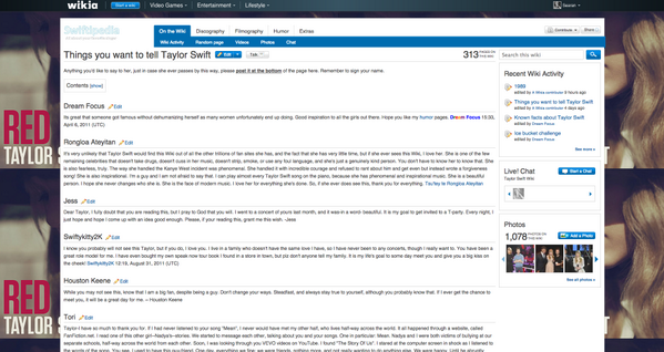 getFANDOM's tweet photo. Today's @Wikia #FandomFind: Things You Want to Tell @taylorswift13. #TS1989 http://t.co/FUxIoGx3q5 http://t.co/J1Df28AL4l