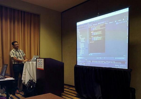 TrishWhetzel's tweet image. GDK demo from @advantej #GGDevCon