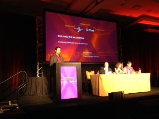 Internet2's tweet image. Building the #Metaverse session with @bfineman beginning now #TechEX14