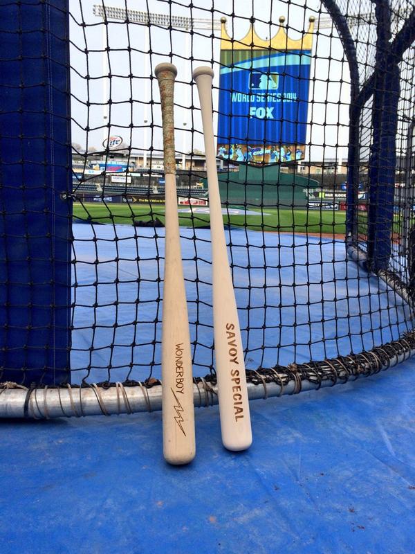 darrenrovell's tweet photo. Tremendous: Looks like Royals pitcher @TheRealJGuts got @PhoenixBats to make him some "Natural" wood http://t.co/3je4Qoa0lA