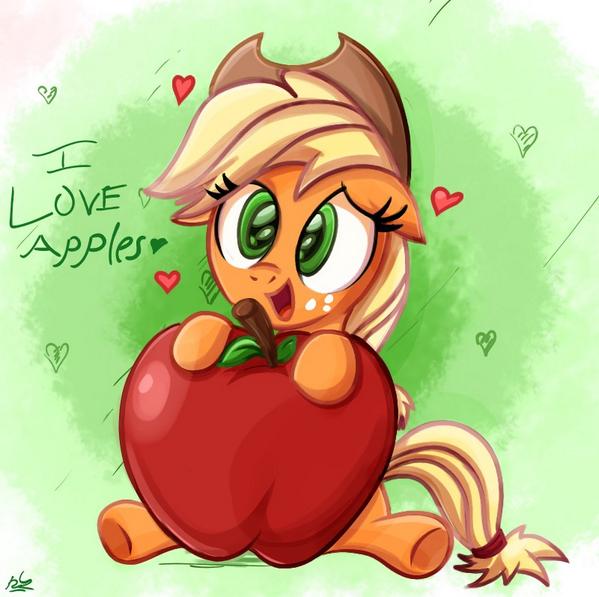 chewytbirdy's tweet photo. Filly AppleJack loves apples. #mylittlepony #mlp applejack #aj #brony #elementofhonesty http://t.co/kh8I16dBXh