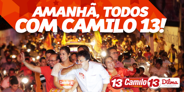 Camilo13Gov's tweet photo. Camilo tem amor ao Ceará e aos cearenses. Por isso, amanhã, vota #Camilo13Governador! http://t.co/wJEYAiSvOL