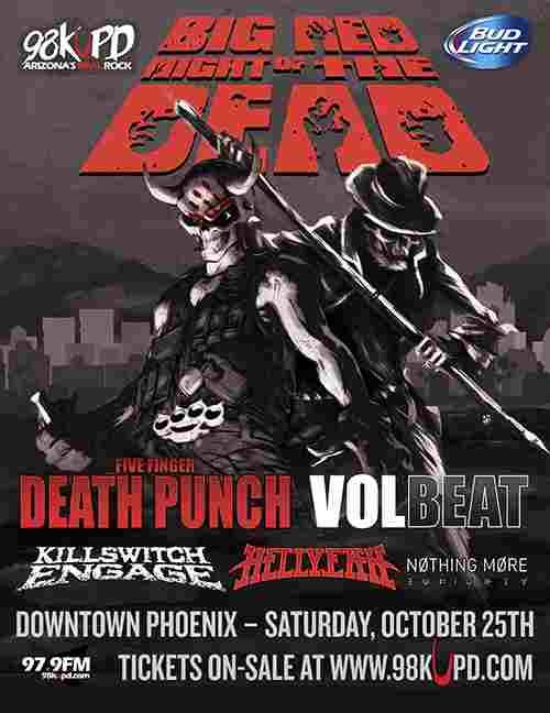 FFDP's tweet photo. Tonight we'll be in Phoenix, AZ for the Big Red Night Of The Dead. See you all tonight. #BRNOTD @98KUPD #5LDP #5FDP http://t.co/0i52v5eMx9