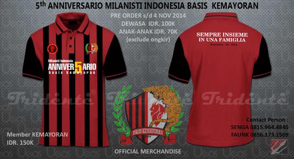 TridenteMerch's tweet photo. Polo Shirt 5th Anniversario @MI_Kemayoran bagi yang berminat, harap hubungi CP yang tertera pada gambar,,, grazie! http://t.co/AQS3DPMyFi