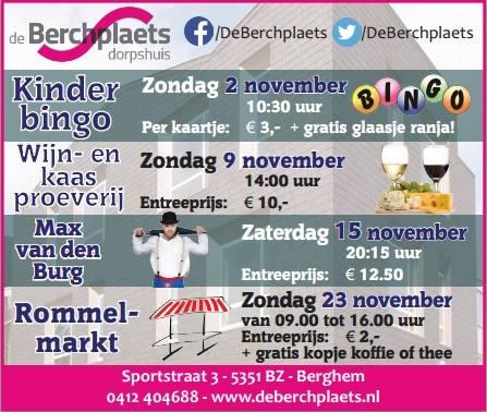 In november weer veel leuke dingen te doen in de Berchplaets <a href="/berghemnl/">berghem.nl</a> <a href="/mooiberghem/">mooiberghem</a> <a href="/Iedereenuitoss/">Iedereen uit Oss</a> <a href="/IedereenLanderd/">Iedereen uit Landerd</a>