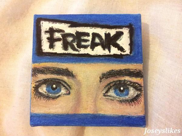 JoseyMirue's tweet photo. Tumblrs crashing :( so here my #freakmeetup lil painted canvas, feel free to share on tumblr since mines down for now http://t.co/b4vUUXfoZY