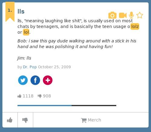 Urban Dictionary on X: @omg_wenndie lls: lls, meaning laughing like  shit, is usually used on most chat    / X