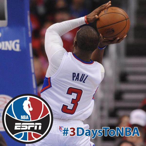 ESPNNBA's tweet photo. Ready for what CP3 is serving up? #3DaysToNBA. http://t.co/ilL62Xcn92