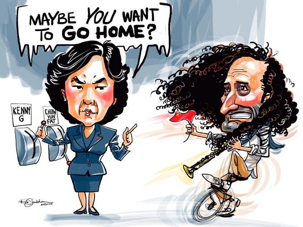 Kenny G sure loves China! #ipadart #procreate #wacomstylus #OccupyHK #kennyg