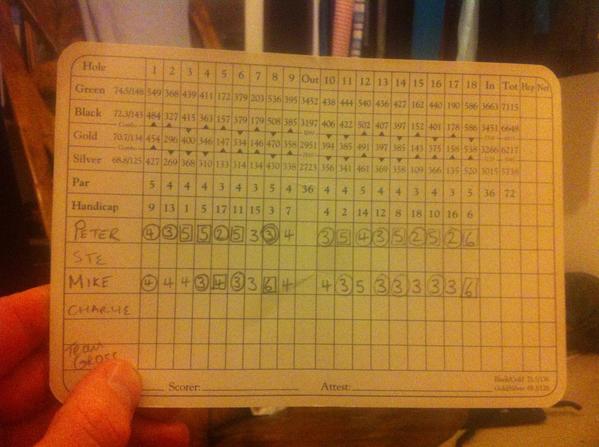 ptarverjones's tweet photo. Dug out this cheeky scorecard from last winters golf at the fox club with @MikeBullen1 #lovedit #betterround http://t.co/0TyxKQu3L7