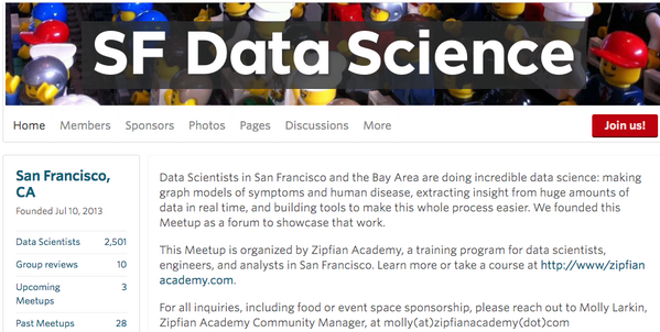 ZipfianAcademy's tweet image. We just reached 2,500 members of our SF Data Science Meetup! #SFDataScience