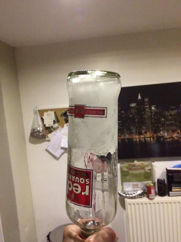 <a href="/Tomrid/">Tom Ridding</a> thinks that I wouldnt notice he's swapped my vodka for water @chloetayllor is angry #waterfreezesvodkadoesnt