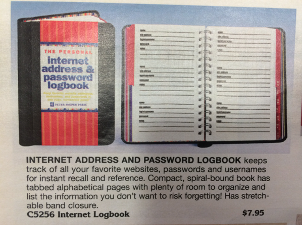 JesseDEngland's tweet photo. Internet Address & Password Logbook #PostGoogle #NewAesthetic #PostDigital http://t.co/pVNHBRImcT