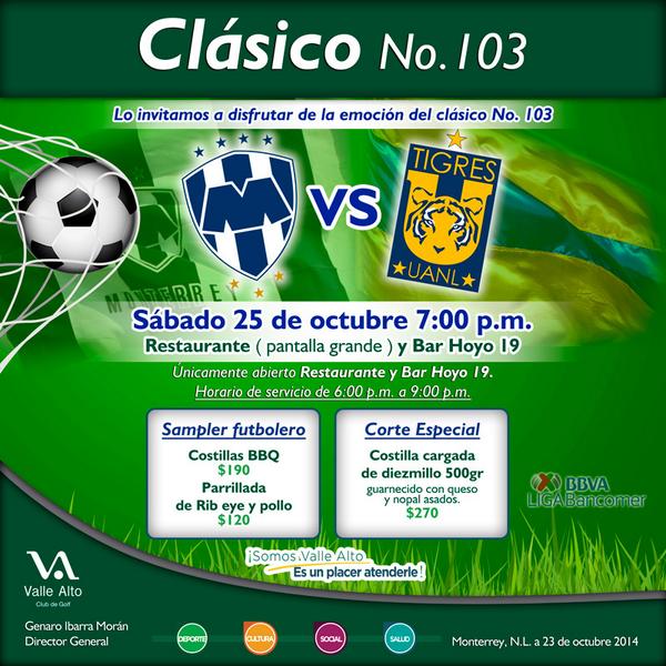 vallealtomx's tweet photo. ¡Disfrute de la emoción del Clásico! http://t.co/JpqbdDZX19