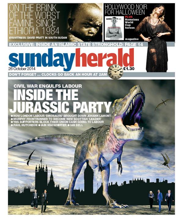 SunScotNational's tweet photo. Thanks for your patience ... it's a big paper. This week's @newsundayherald front page http://t.co/AQ7wpdjRqt
