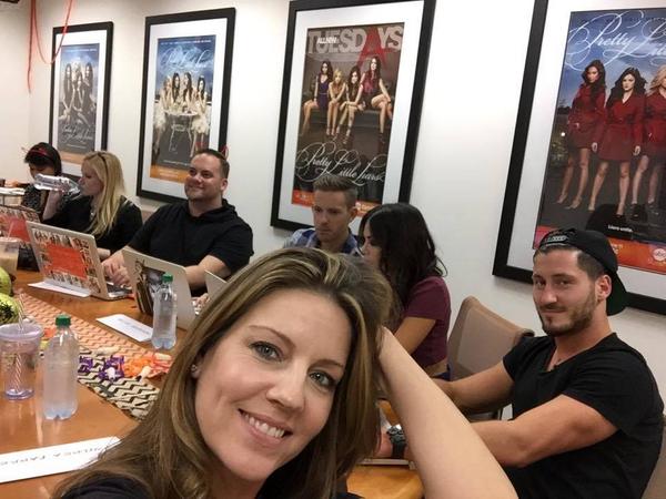 ap_online's tweet photo. Andrea taking a #selfie during a #PLL reading <3 http://t.co/fvvWMUG8IG