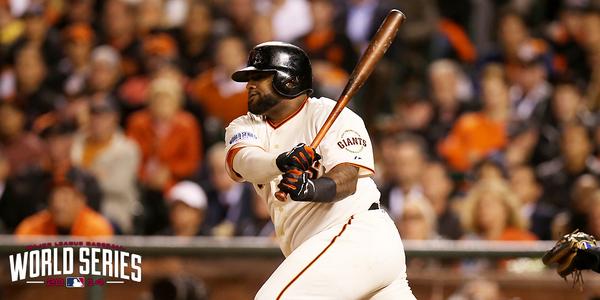 MLB's tweet photo. Single
Single
Sac bunt
Walk
Fielder’s choice
Single
Single

3 runs later, it's 7-4 @SFGiants in Game 4. #WorldSeries http://t.co/pF4bvAszwn
