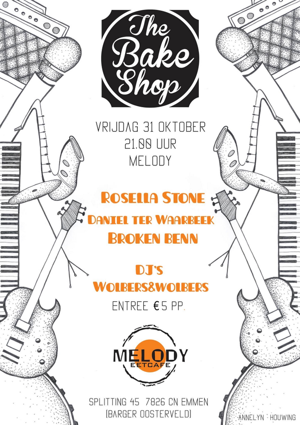 Zet dit in je agenda! 
En vooral delen.
<a href="/BrokenBenn/">Broken Benn</a> 
The Bake Shop in <a href="/MelodyEmmen/">zalencentrum Melody</a> 
pic.x.com/Tg4jOf0EgE