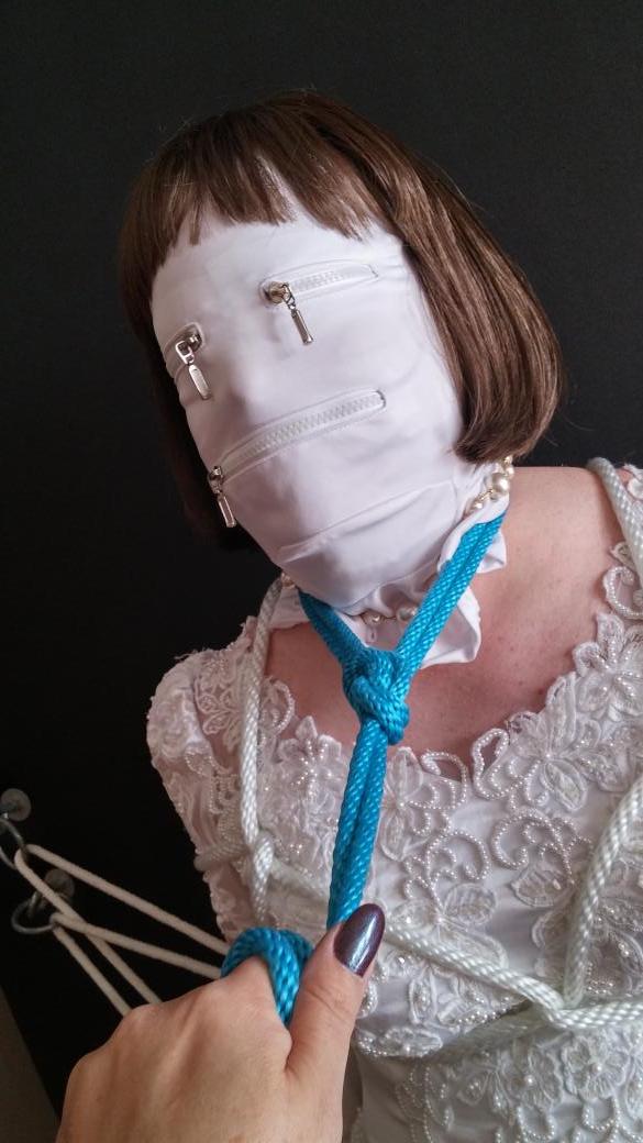 chicagomistress's tweet photo. She even had #somethingblue! #boundbride #prettysissy #gown. #Chicago #Mistress loved her #creative scenarios http://t.co/6CHBJO5uMa