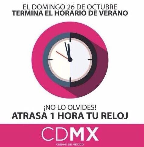 ManceraMiguelMX's tweet photo. Recuerden que este domingo 26 de octubre termina el horario de verano. No olviden atrasar una hora el reloj #mm http://t.co/Oy8NDBdZbM