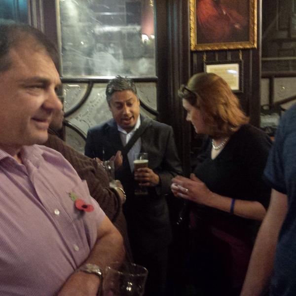 UK_HappyHour's tweet photo. A great evening of drinks and debate with @RebeccaHarrisMP re: putting the clocks forward for lighter evenings. http://t.co/uBjK76x6aY